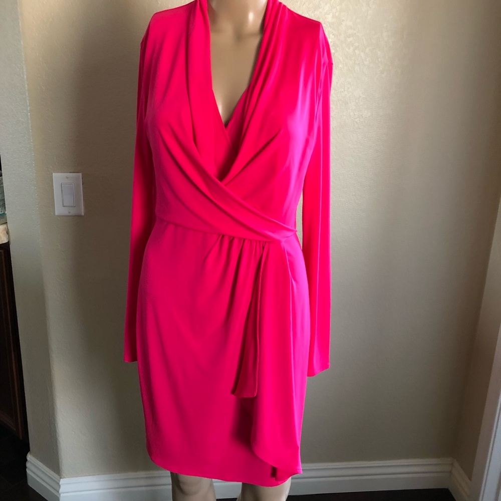VS hot pink long sleeve mini dress
